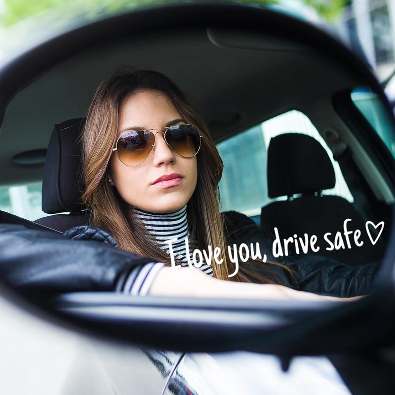 PKRFCJ 8PCS Drive Safe Mirror Sticke,I Love You Drive Safe,Cute Drivesafe Car Window Decals,Funny Rearview Mirrordecal,Suitable for Car Window Mirrors - Image 5